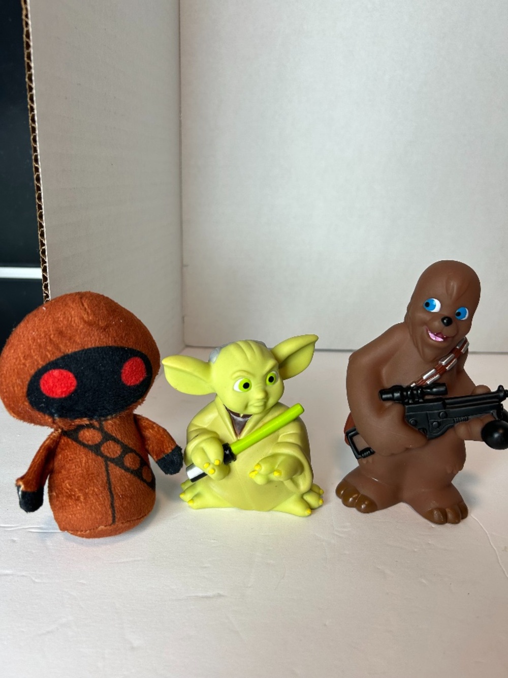 3 Pc 2008 Lucas Film Star Wars Chewbacca Yoda Jawa Plush Action Figures Toy